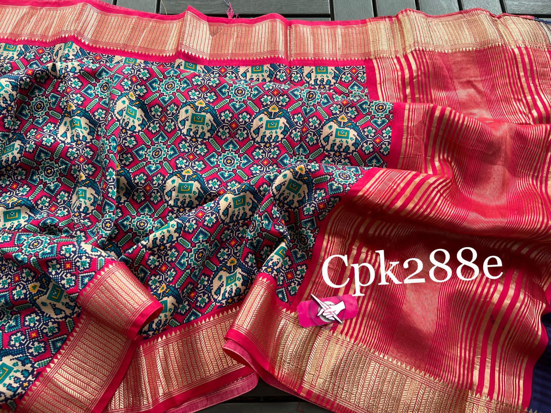 Contemporary Tussar Saree Lightweight Silk Zari Detail Digital Art