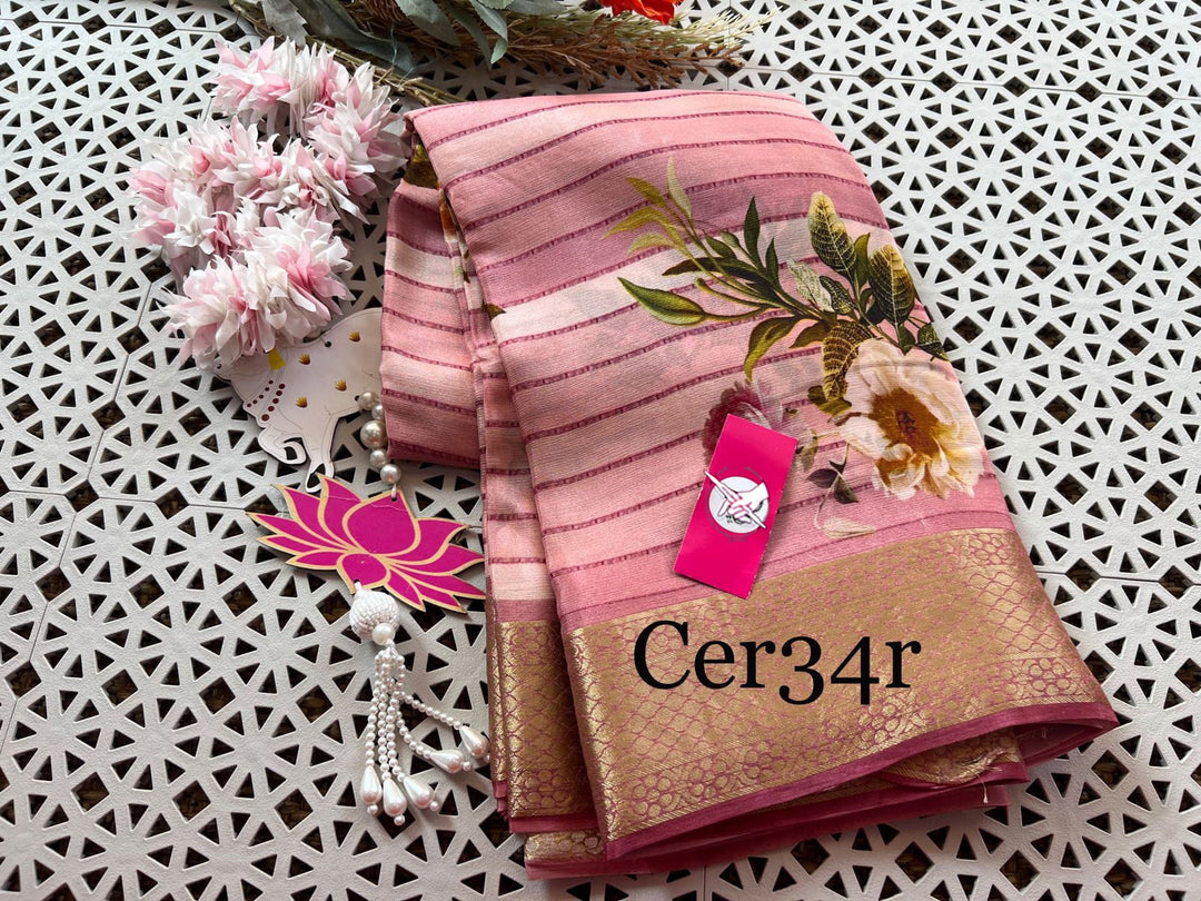 Captivating Soft Silk Pink Jacquard Zari Work Saree