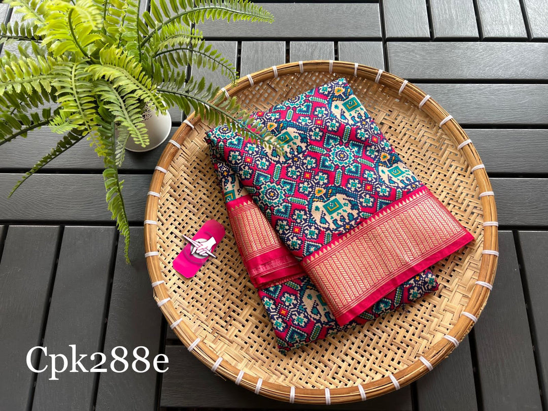 Contemporary Tussar Saree Lightweight Silk Zari Detail Digital Art