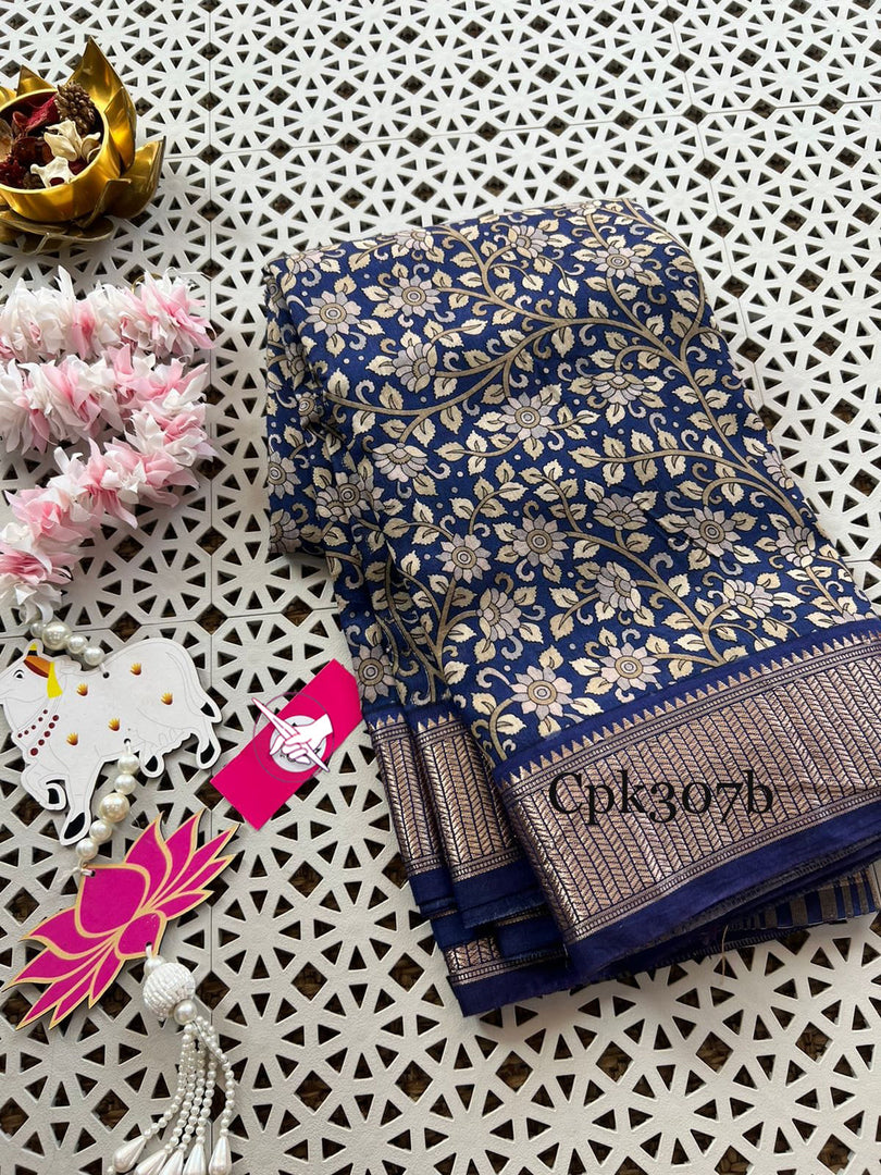 Elegant Tussar Soft Silk Saree Digital Printed With Rich Zari Border