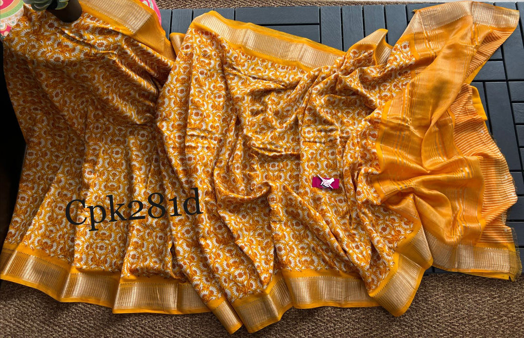 Yellow Soft Silk Jacquard Work Saree