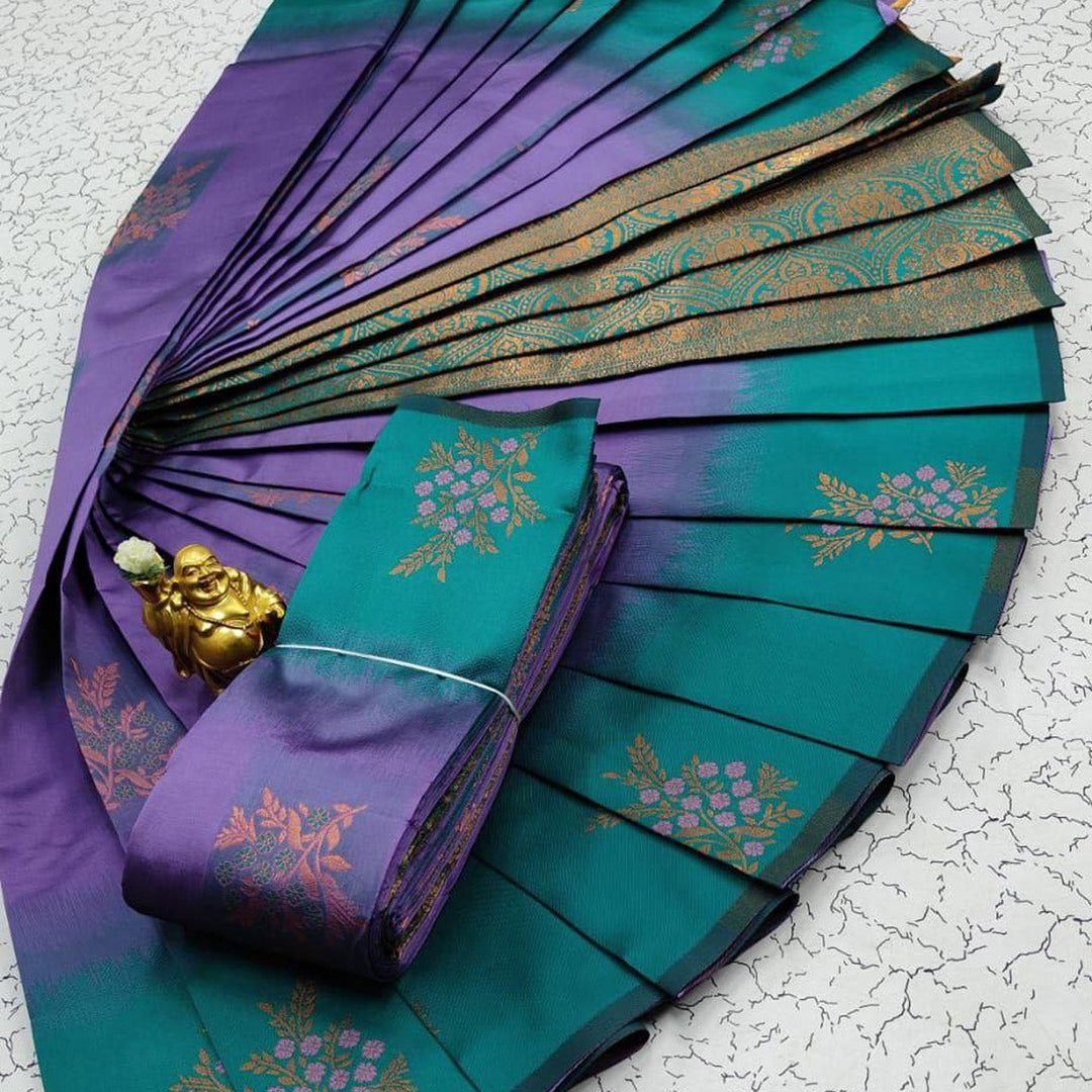 Woven Wonderment Captivating Lavender Silk Saree With 3D Weaves