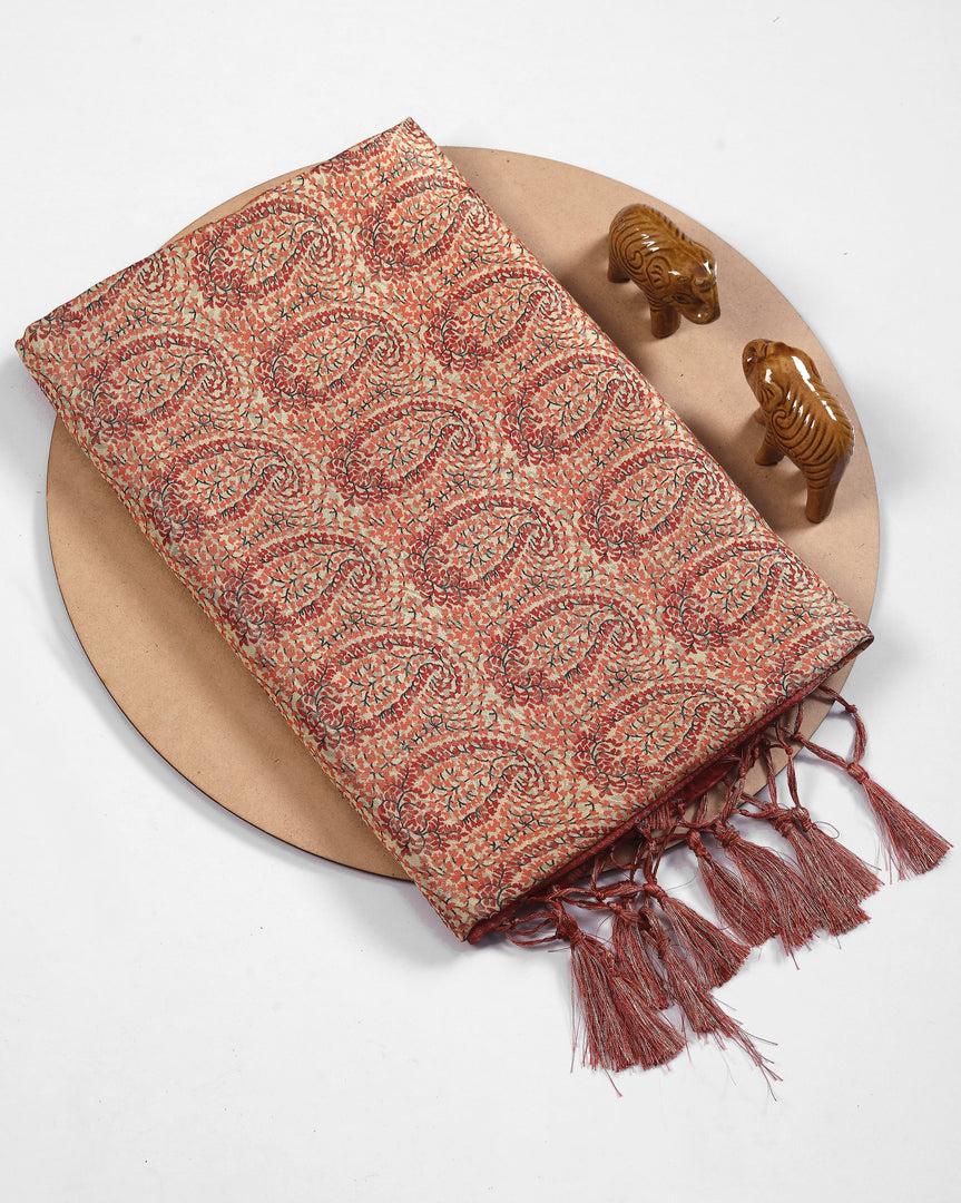 Classic Ikkat Print Handloom Saree For Traditional Wear