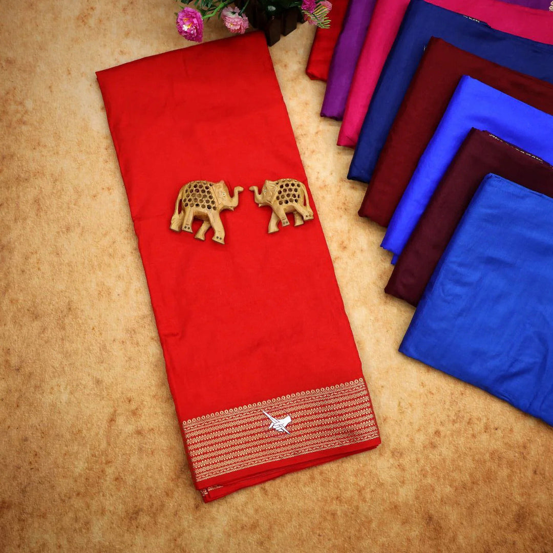 Purple Mysore Crepe Silk Woven Work Saree