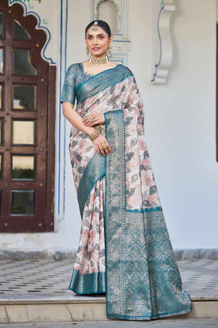 Luxe Digital Printed Handloom Silk – Elegant Rich Pallu