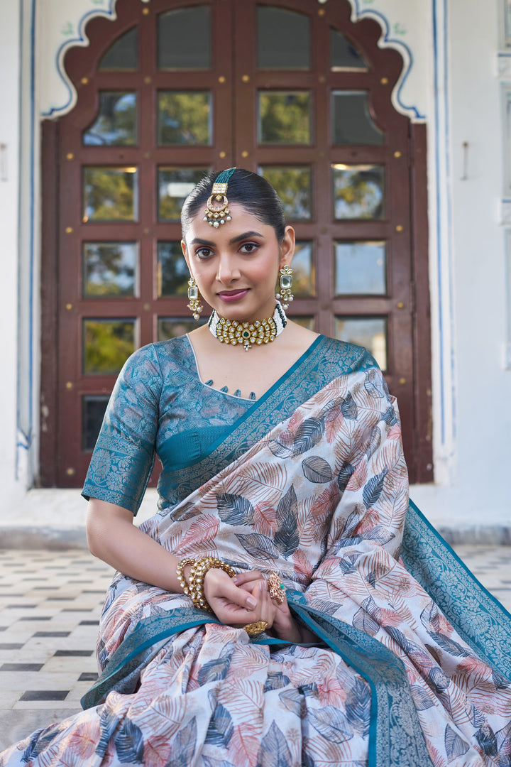 Luxe Digital Printed Handloom Silk – Elegant Rich Pallu