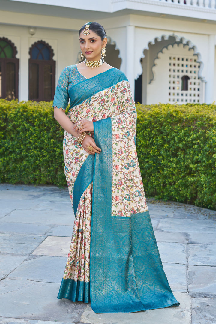 Elevate Your Ethnic Look with Digital Print Handloom Raw Silk