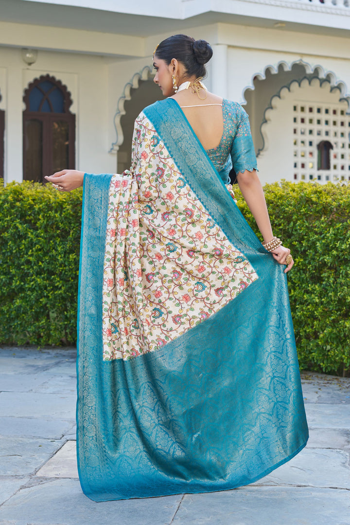 Elevate Your Ethnic Look with Digital Print Handloom Raw Silk