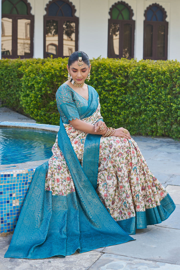 Elevate Your Ethnic Look with Digital Print Handloom Raw Silk