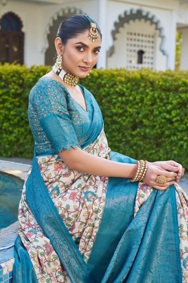 Elevate Your Ethnic Look with Digital Print Handloom Raw Silk