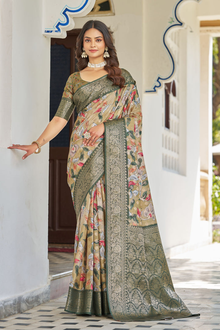 Shop Luxury: Handloom Raw Silk Sarees with Designer Digital Prints