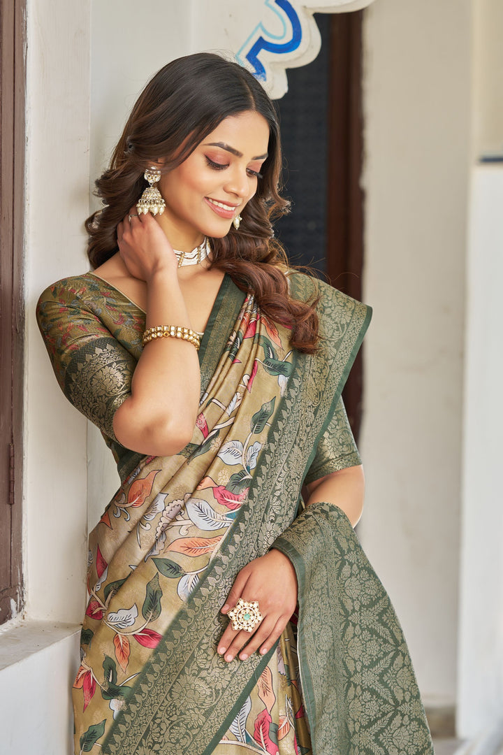 Shop Luxury: Handloom Raw Silk Sarees with Designer Digital Prints
