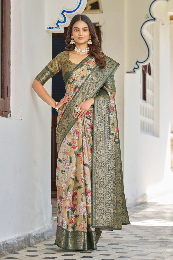 Shop Luxury: Handloom Raw Silk Sarees with Designer Digital Prints