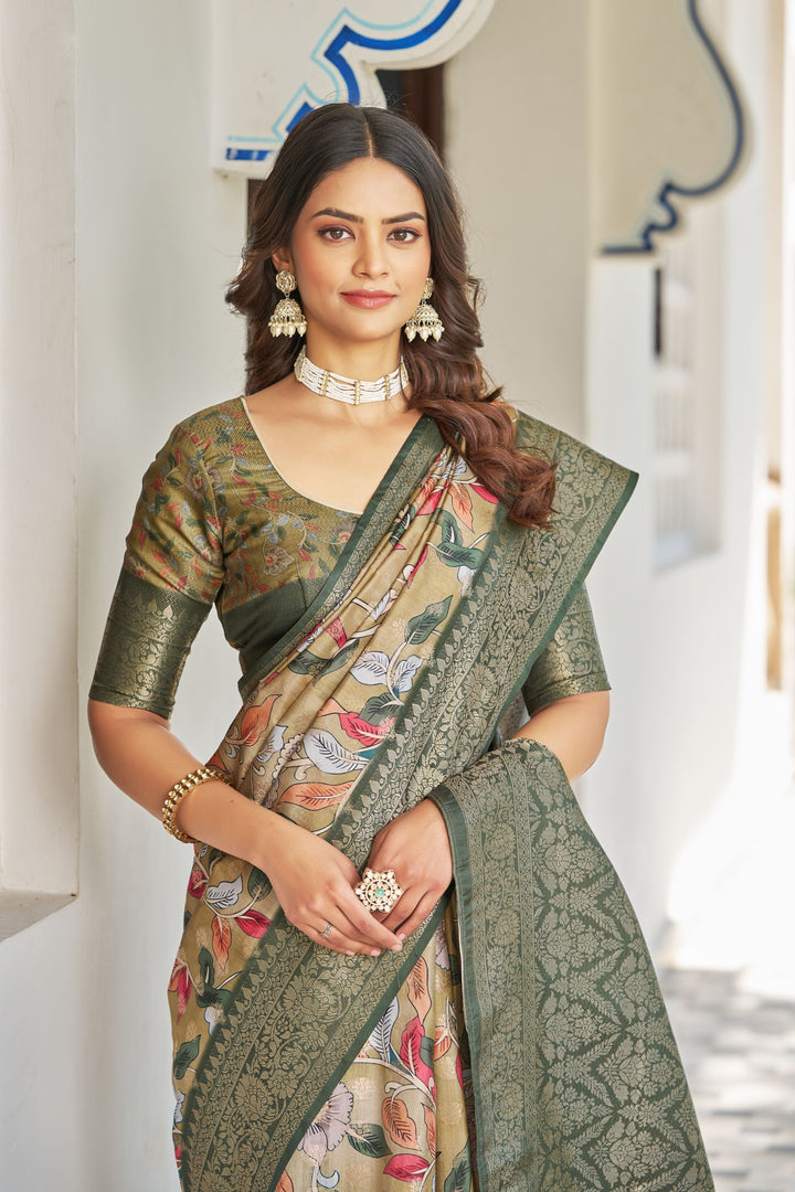 Shop Luxury: Handloom Raw Silk Sarees with Designer Digital Prints