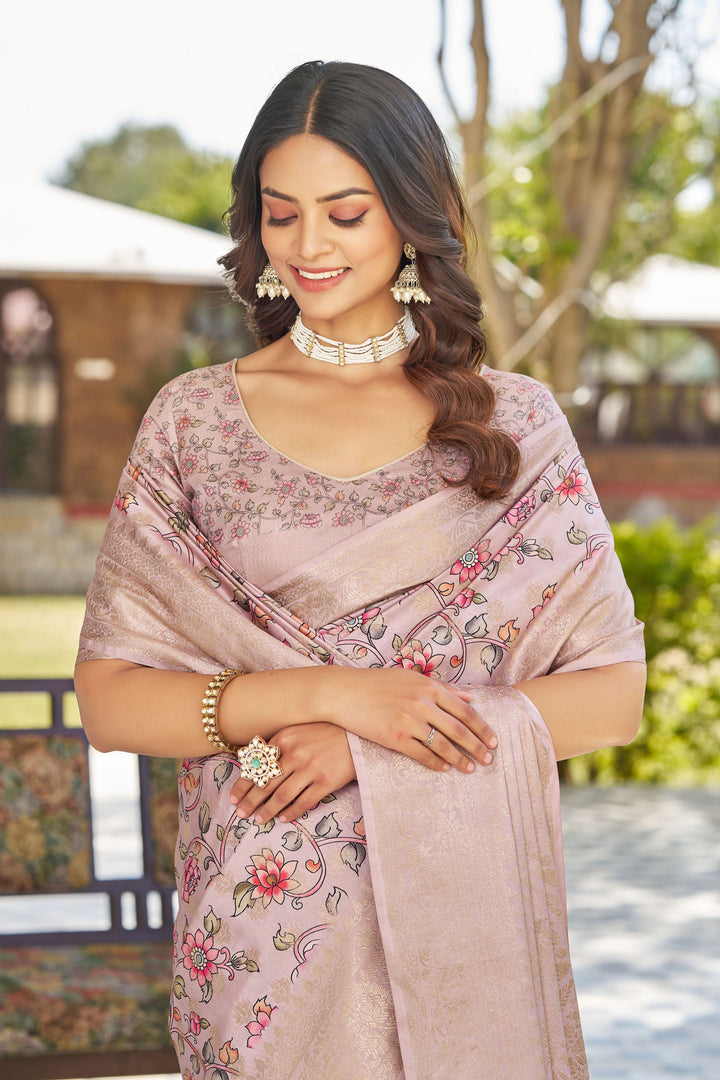 Digital Charm Meets Tradition in Raw Silk Sarees with Rich Pallus