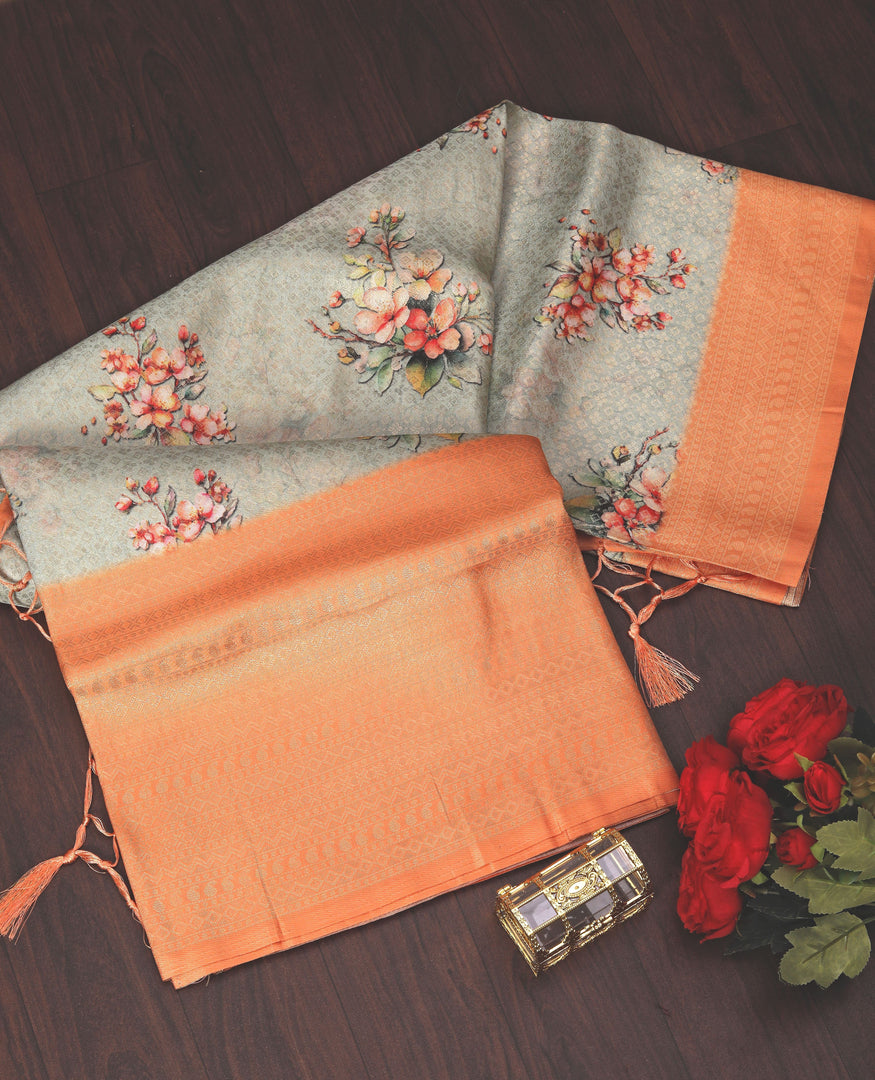 Festival Wear Saree Handloom Woven With Ikkat Digital Work