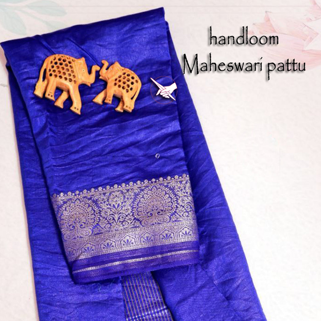 Golden Touch Blue Soft Tissue Silk Saree With Weaving Detail