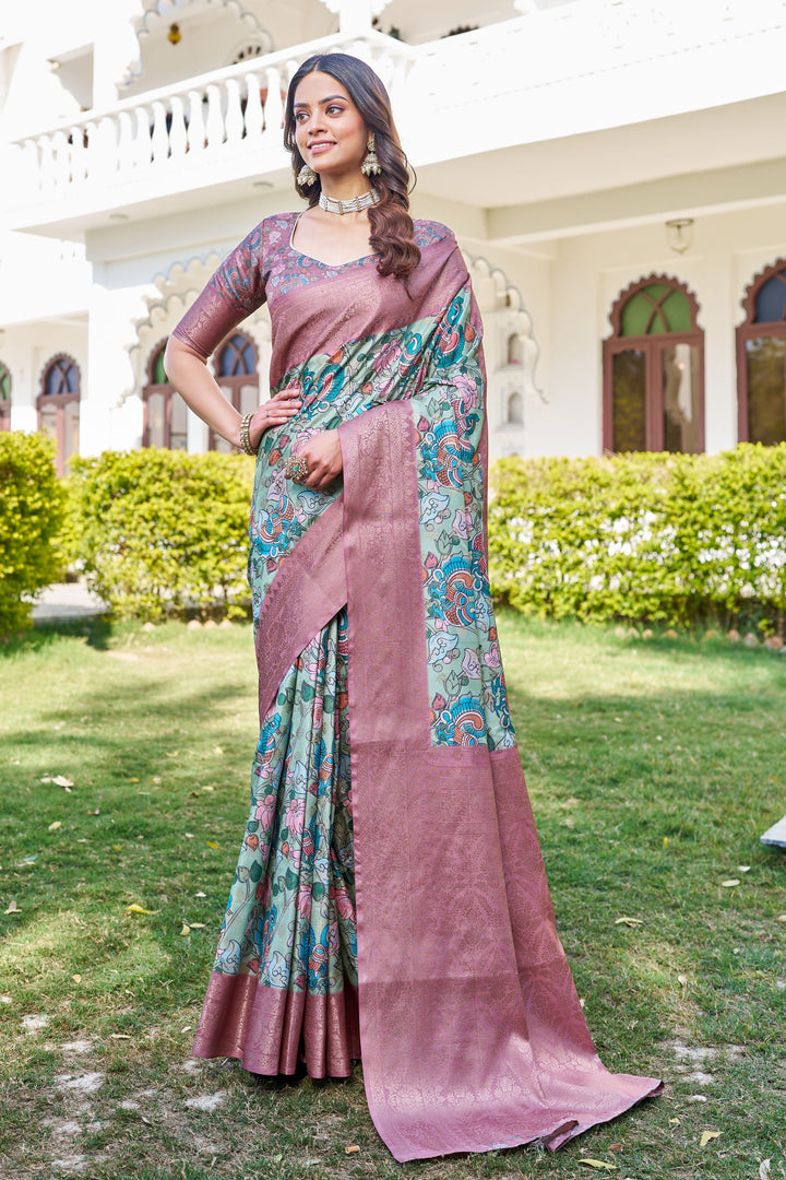 Trend Alert: Modern Digital Prints on Traditional Raw Silk Sarees
