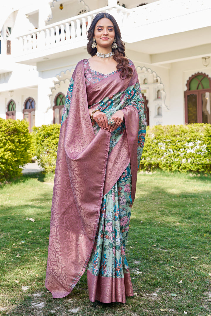 Trend Alert: Modern Digital Prints on Traditional Raw Silk Sarees