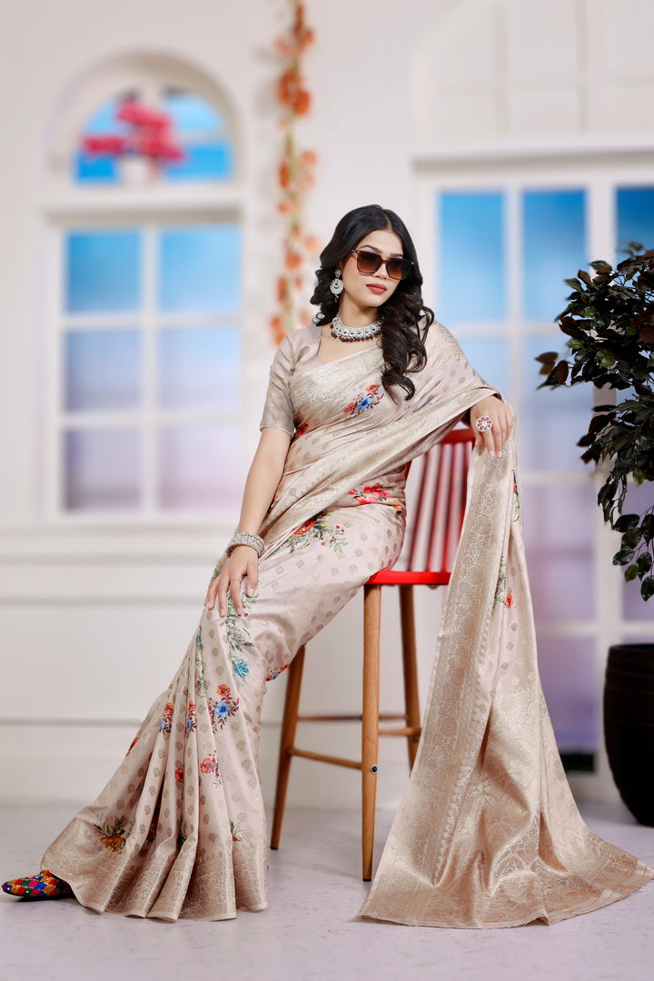 Digital Print on Viscose Pallus: Artful Drapes, Modern Elegance