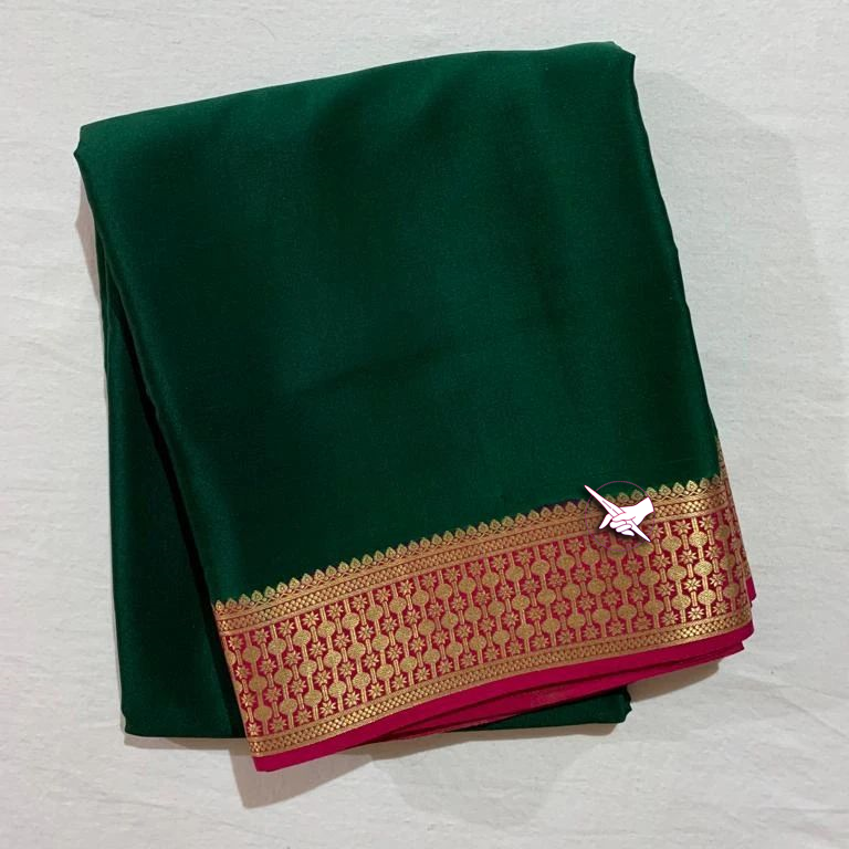 Premium Mysore Soft Silk Saree In Pink And Purple With Rich Zari Work