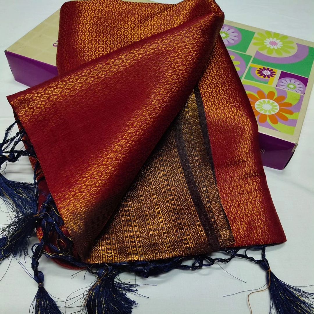 Beautiful Soft Silk Digital Print Saree With Rich Kubera Pattu Weave