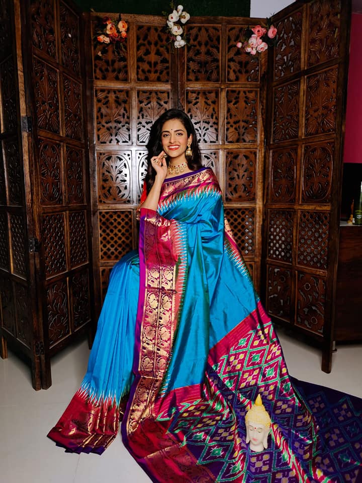 💕Kanchi Printed handloom Soft Silk Saree