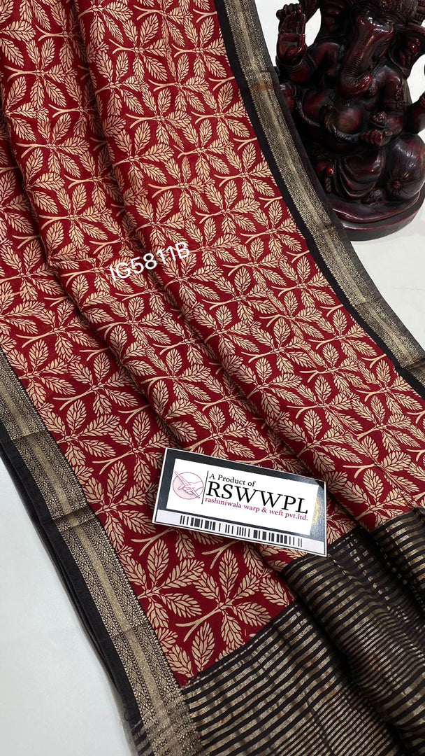 Appealing Soft Silk Assam Pattu Digital Printed Fancy Red Saree