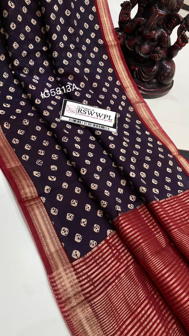 Designer Dola Silk Saree In Blue And White Assam Pattu With Digital Printed Style