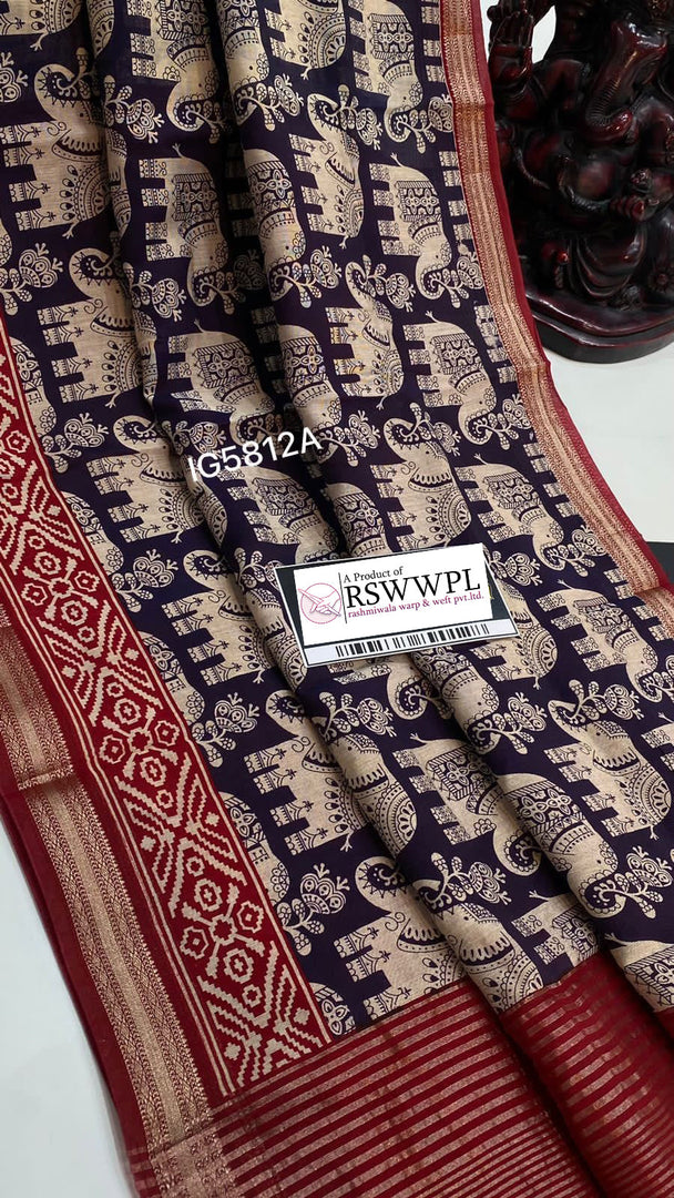 Elegant Blue Dola Silk Saree Assam Pattu With Fancy Digital Prints