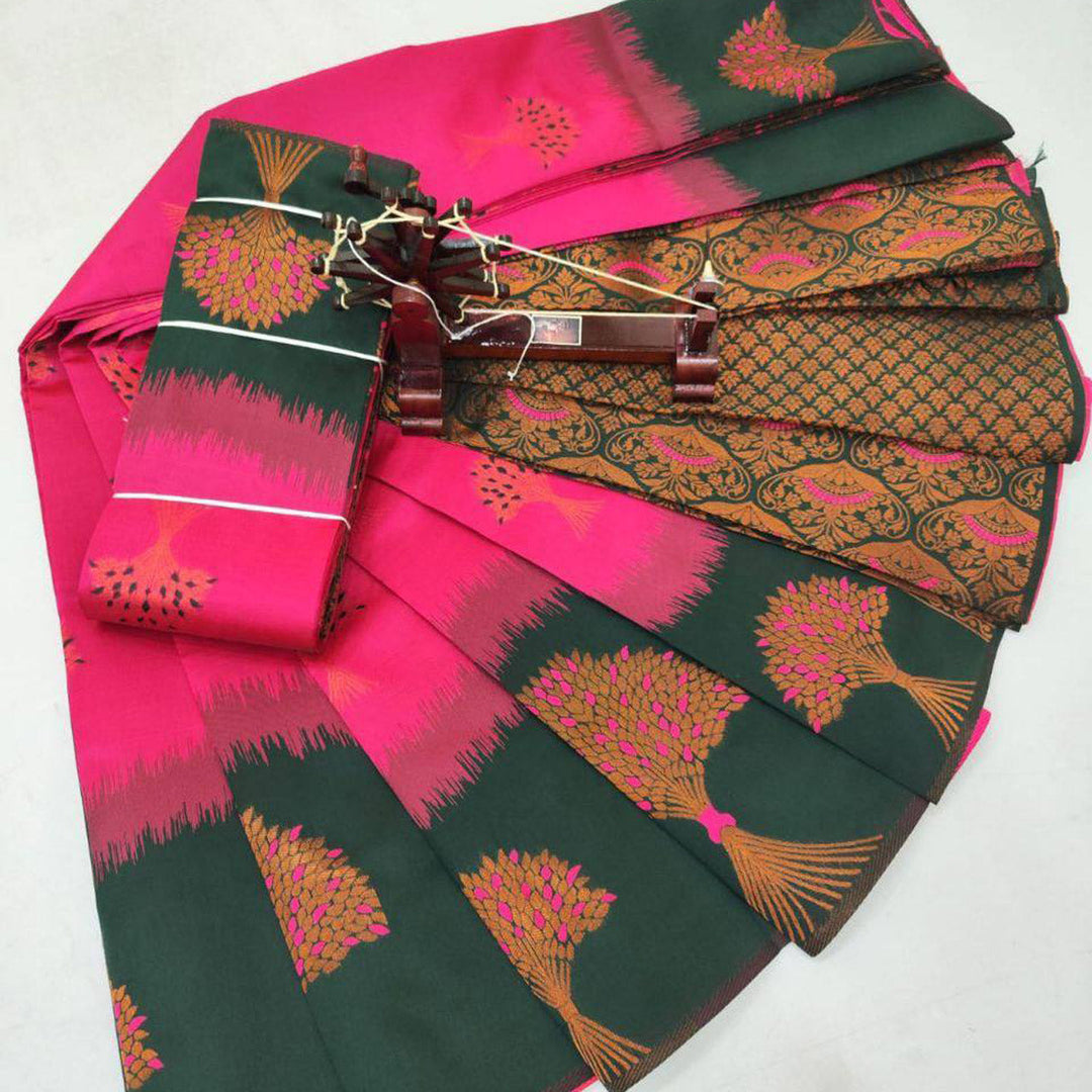 Silken Mirage Captivating Rani Kubera Saree With 3D Detail