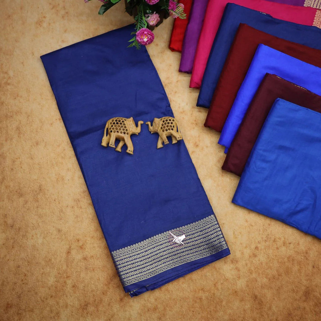 Purple Mysore Crepe Silk Woven Work Saree