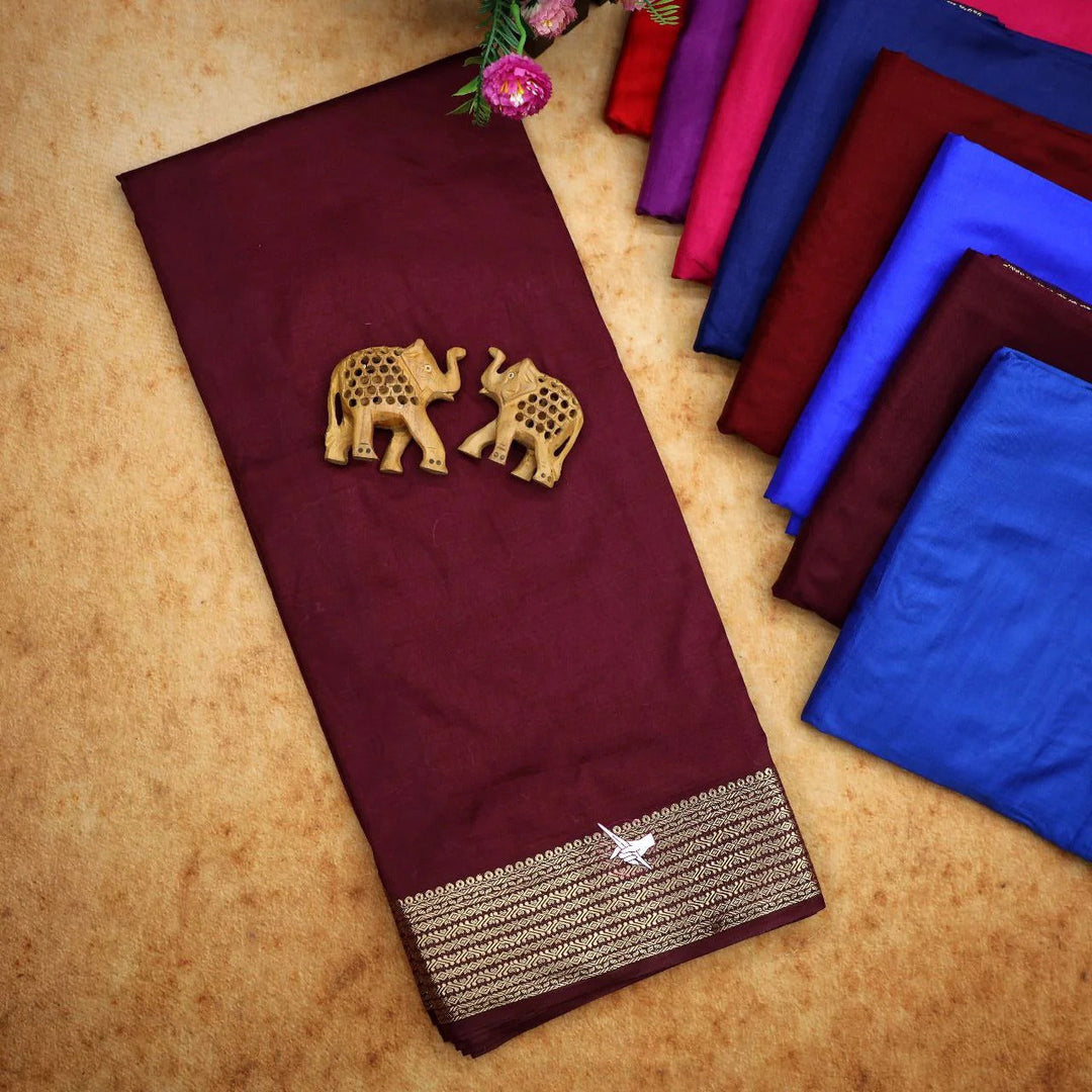 Purple Mysore Crepe Silk Woven Work Saree