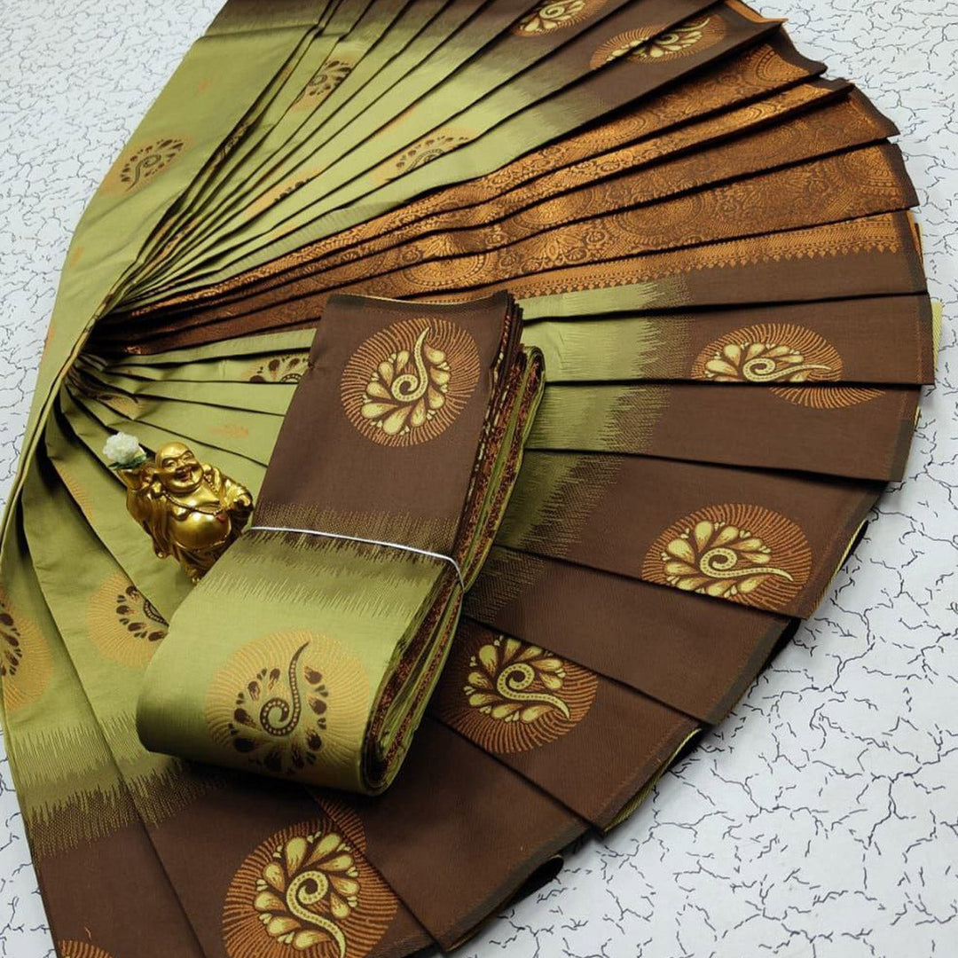 Timeless Textures Captivating Green Kubera Silk Saree