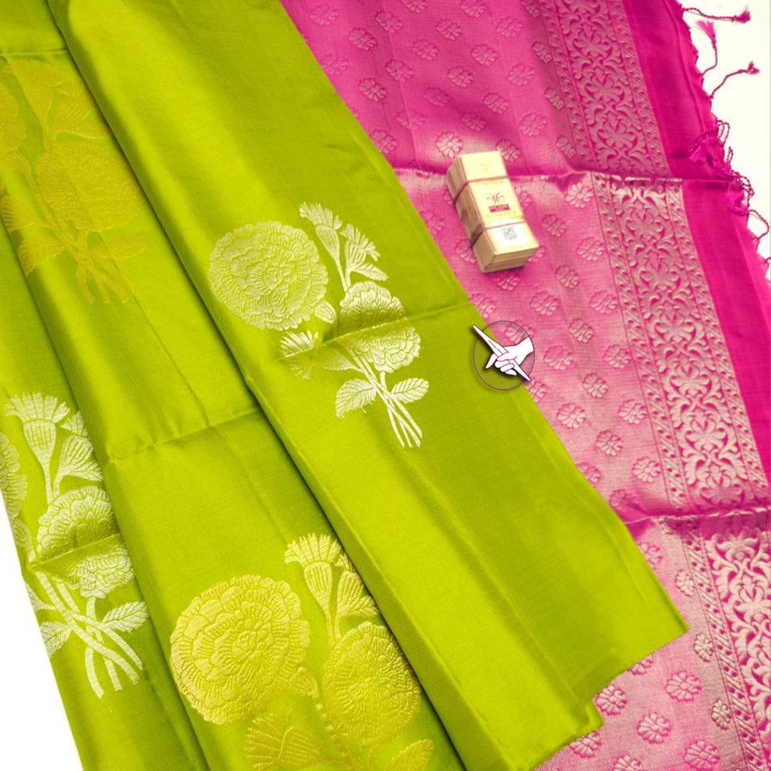 Appealing Green Signature Silk Woven Saree