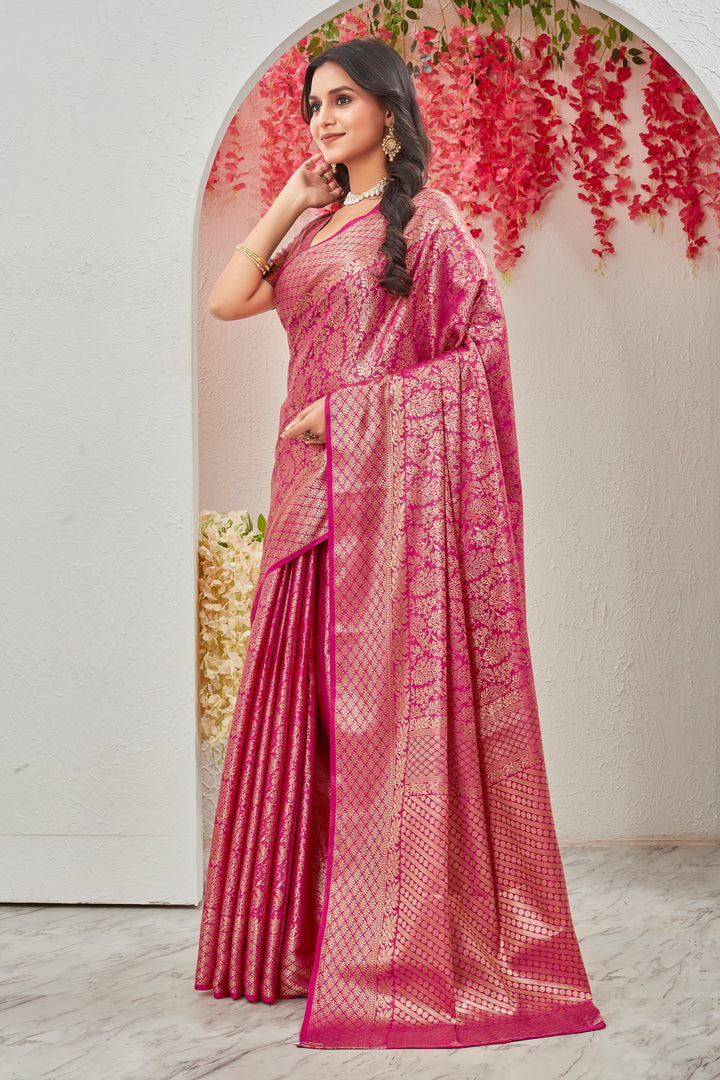 Experience Elegance in Every Fold of Mysore Brocket Silk