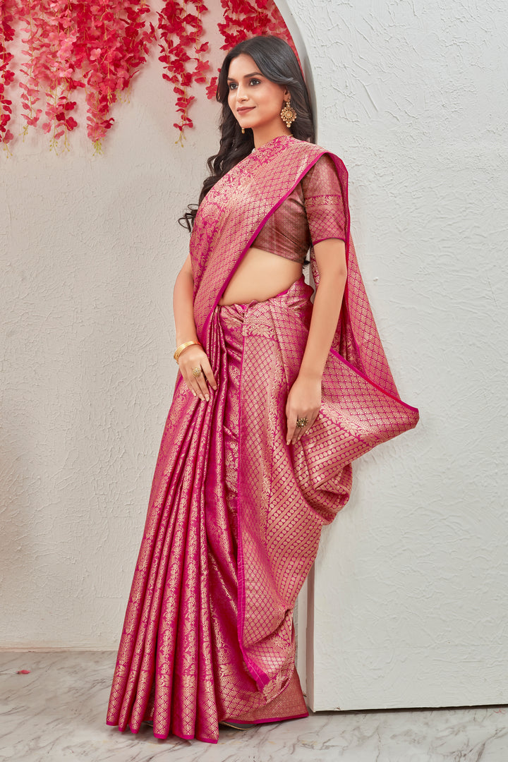 Experience Elegance in Every Fold of Mysore Brocket Silk