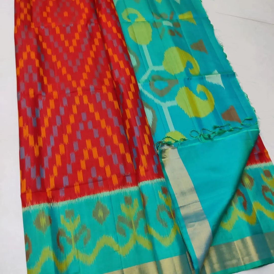 Modern Traditional Soft Silk Saree With Rich Ikkat Digital Motifs