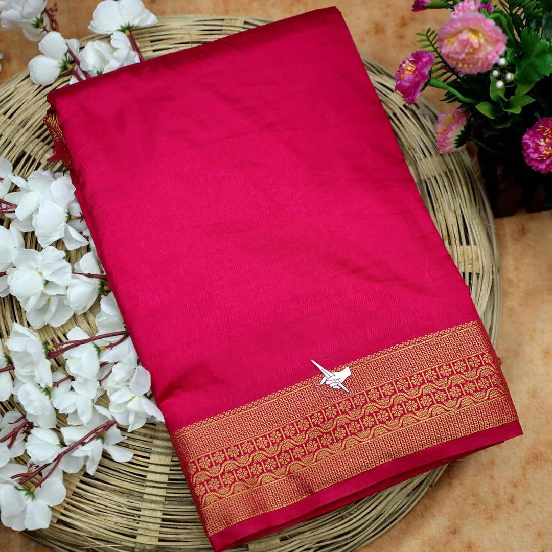 GORGEOUS Mysore Silk Sarees In Beautiful Zari Border In Red Colours! 😍