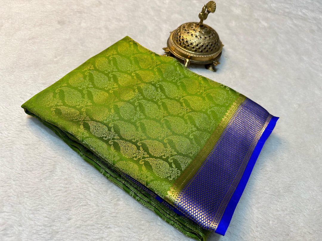 Pure Brocade Mysore Saree Elegant Soft Silk With Rich Zari Design