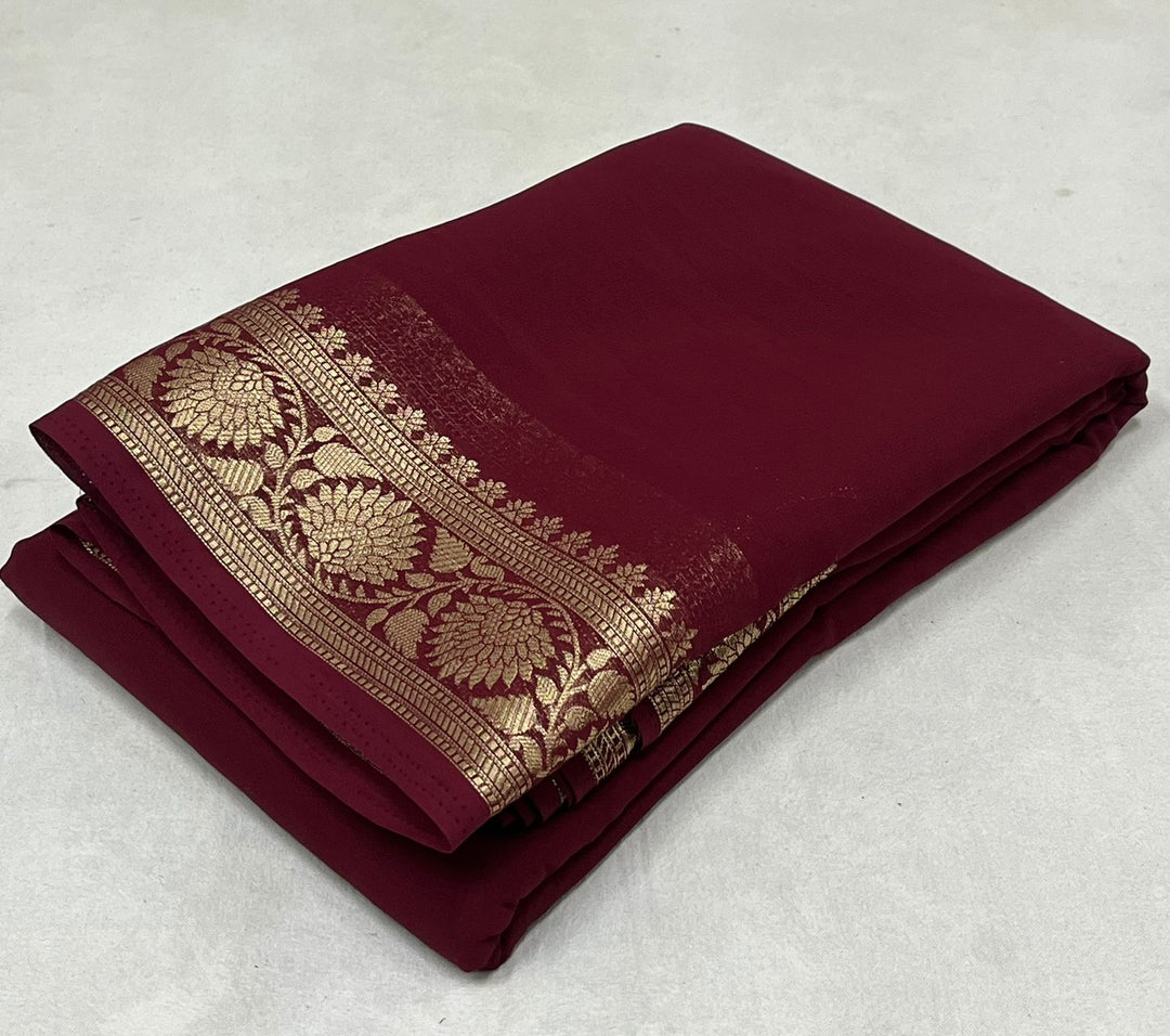 Pure Viscose silk 5/5 Border Saree