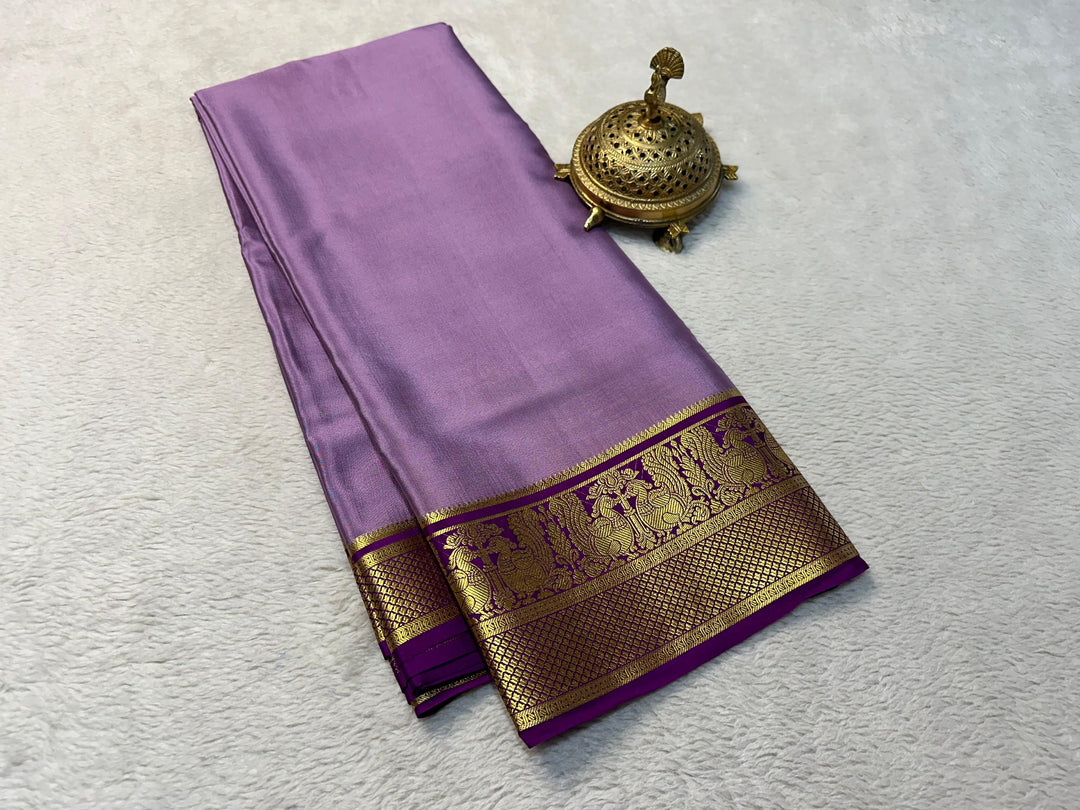 Elegant Pure Crepe Mysore Silk Saree With Rich Zari Work Traditional Style