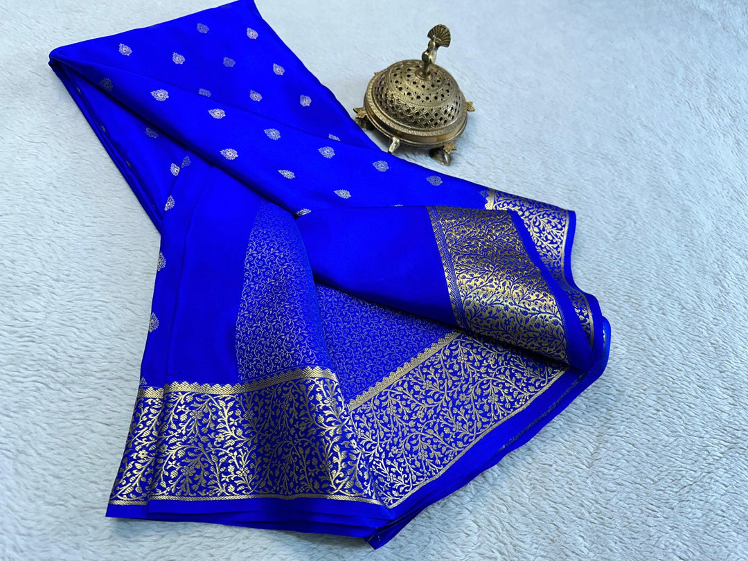 Heritage Mysore Silk Saree Brocade Pattern And Heavy Zari Embellishment