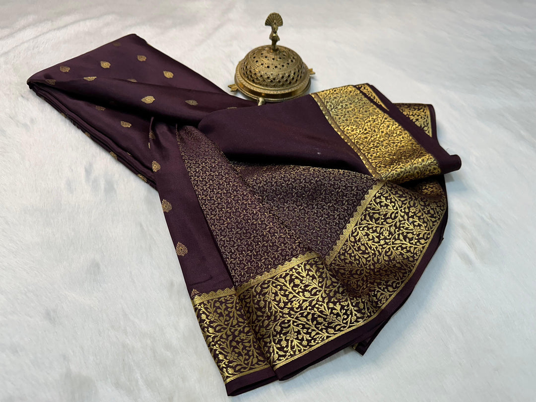 Majestic Pure Mysore Silk Saree With Brocade And Heavy Zari Work