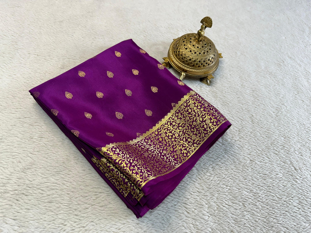 Traditional Brocade Mysore Soft Silk Saree Rich Zari Detailing