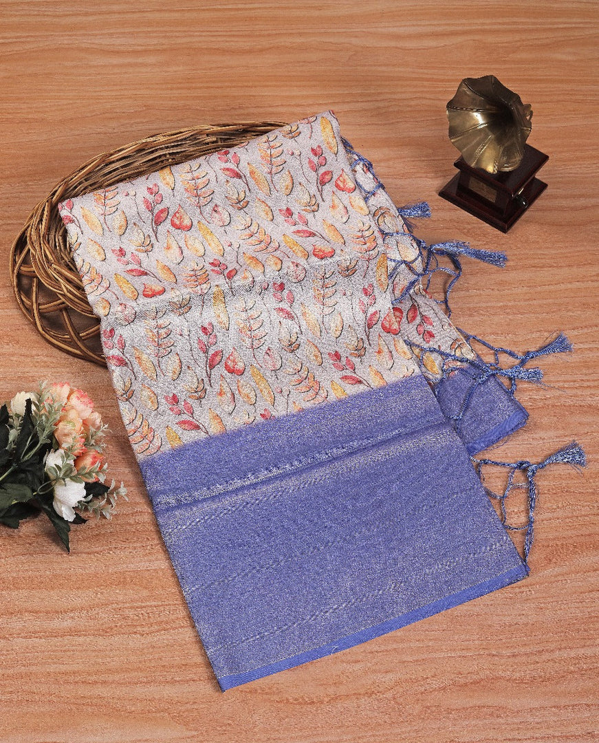 Kanchipuram-Inspired Ikkat Soft Silk Saree Digital Handloom Print