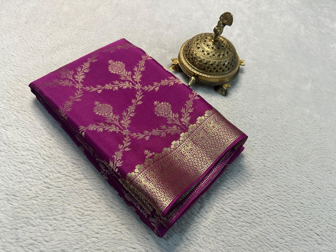 Royal Mysore Silk Saree Traditional Zari And Brocade Design