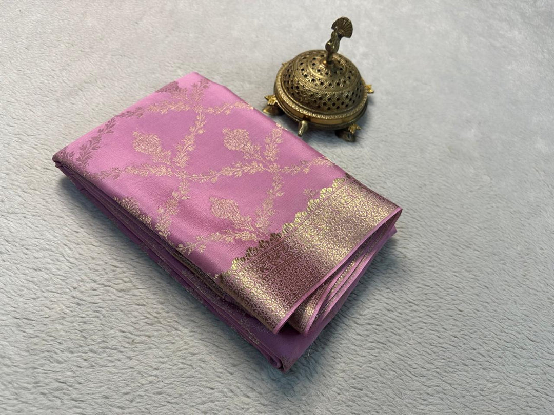 South Indian Mysore Silk Saree Soft Weave With Brocade Zari Work