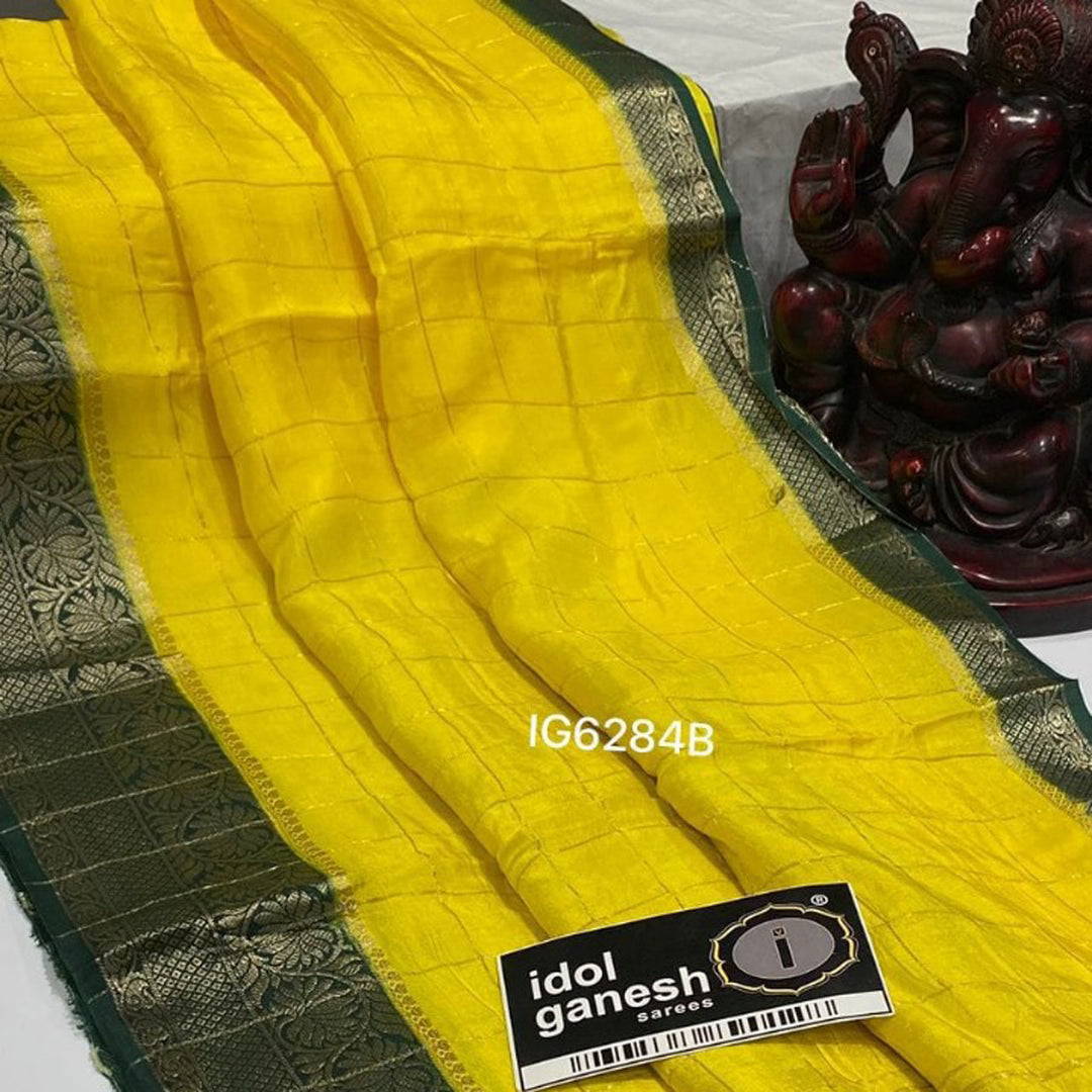 Stunning Yellow Assam Silk Saree With Intricate Traditional Weaving Work