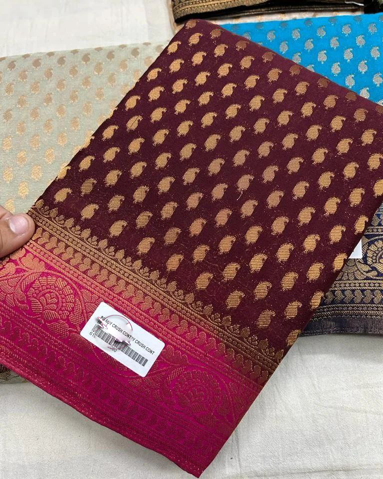 Elegant Light Blue Pure Georgette Silk Saree With Handloom Weaving Design